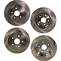 Front and Rear Brake Disc, Plain Surface, Vented - Front; Solid - Rear, 5 Lugs, With Rear Disc Brake, 3.3L 6Cyl, Pro-Line Series