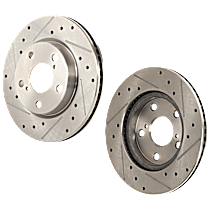 Front Brake Disc, Cross-drilled and Slotted, Vented, 5 Lugs, 275.08 mm, Pro-Line Series