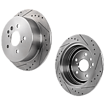 Rear Brake Disc, Cross-drilled and Slotted, Solid, 5 Lugs, 291 mm, With  Disc Brake, 3.3L 6Cyl, Pro-Line Series