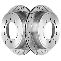 SureStop Rear Brake Discs, Cross-drilled and Slotted, Vented, Pro-Line Series