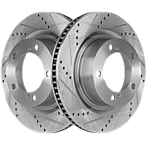 SureStop Front Brake Discs, Cross-drilled and Slotted, Vented, Pro-Line Series