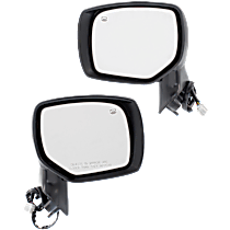 Driver and Passenger Side Mirror, Power, Manual Folding, Heated, With 1 Paintable and 1 Textured Black Cap, Without Signal Light, Memory, Puddle Light, Auto-Dimming, and Blind Spot Feature