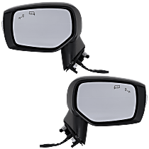 Driver and Passenger Side Mirror, Power Adjust, Heated, Manual Folding, Paintable, In-housing Signal Light, No Memory, No Puddle Light, No Auto-Dimming, With Blind Spot Detection in Glass