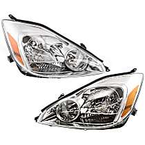 Driver and Passenger Side Halogen Headlight, With bulb(s), OE Replacement