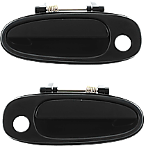 Front, Driver and Passenger Side Exterior Door Handle, Textured Black, With Key Hole