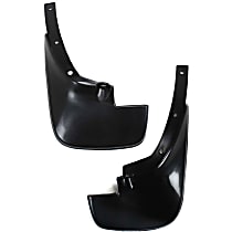 Rear, Driver and Passenger Side Mud Flaps, Black, Plastic