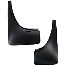 Rear, Driver and Passenger Side Mud Flaps, Black, Plastic