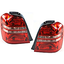 Driver and Passenger Side Halogen Tail Light, Without bulb(s), OE Replacement