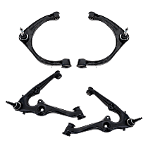 Front, Driver and Passenger Side, Upper and Lower Control Arm