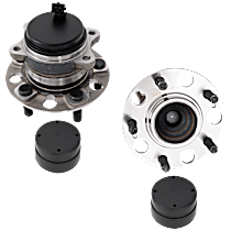 Rear, Driver and Passenger Side Wheel Hub, 5 Lugs, With Bearing