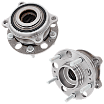 Front, Driver and Passenger Side Wheel Hubs, All Wheel Drive