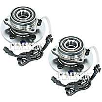 Front, Driver and Passenger Side Wheel Hub, 4-Wheel ABS, 4WD, With Bearing, Timken OE Replacement
