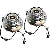 Front, Driver and Passenger Side Wheel Hub, 4WD, With Bearing, Timken OE Replacement