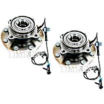 Front, Driver and Passenger Side Wheel Hub, 4WD, Single Rear Wheels, RWD, 8 Lugs, With Bearing, Timken OE Replacement