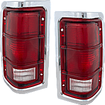 Driver and Passenger Side Halogen Tail Light, Without bulb(s), OE Replacement
