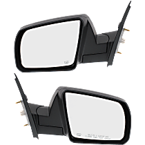 Driver and Passenger Side Mirror, Power Adjust, Heated, Manual Folding, Textured Black, No Signal Light, No Memory, No Puddle Light, No Auto-Dimming, No Blind Spot Feature