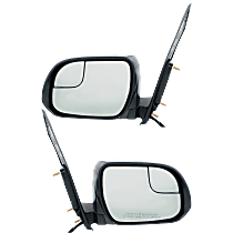 Driver and Passenger Side Mirror, Power Adjust, Non-Heated, Textured Black, Manual Folding, No Signal Light, With Blind Spot Glass, No Memory, No Puddle Light, No Auto-Dimming