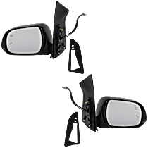 Driver and Passenger Side Mirror, Power Adjust, Heated, Paintable, Manual Folding, In-housing Signal Light, With Blind Spot Detection in Glass, With Memory, With Puddle Light, No Auto-Dimming