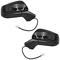 Driver and Passenger Side Mirror, Power Adjust, Heated, Paintable, Manual Folding, No Signal Light, With Blind Spot Detection in Glass, No Memory, No Puddle Light, No Auto-Dimming