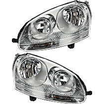 Driver and Passenger Side Halogen Headlight, With bulb(s), 4-Door, Hatchback, OE Replacement