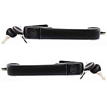 Front, Driver and Passenger Side Exterior Door Handles, Textured Black, With Key Hole, Includes Key(s)