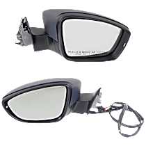 Driver and Passenger Side Mirror, Power Adjust, Heated, Manual Folding, Paintable, In-housing Signal Light, No Memory, No Puddle Light, No Auto-Dimming, No Blind Spot Feature
