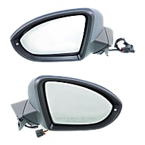 Driver and Passenger Side Mirror, Power, Manual Folding, Heated, Paintable, In-housing Signal Light, Without memory, Without Puddle Light, Without Auto-Dimming, Without Blind Spot Feature