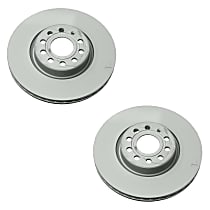 SET-ZCZ561615301B-2 Front, Driver and Passenger Side Brake Disc, Plain Surface