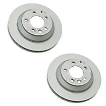 SET-ZCZ7L8615601G-2 Rear, Driver and Passenger Side Brake Disc, Plain Surface