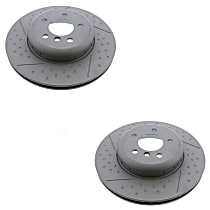 SET-ZFF34206797600-2 Rear, Driver and Passenger Side Brake Disc, Dimpled and slotted