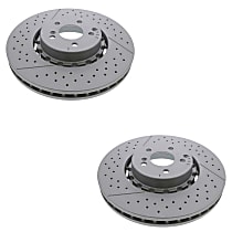 SET-ZFZ2194210212-2 Front, Driver and Passenger Side Brake Disc, Cross-drilled and Slotted