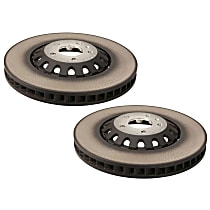 SET-ZFZ4M0615301AS-2 Front, Driver and Passenger Side Brake Disc, Plain Surface