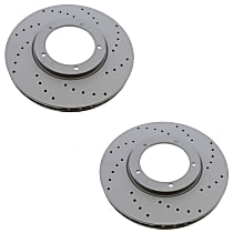 SET-ZXC91135104123-2 Front, Driver and Passenger Side Brake Disc, Cross-Drilled