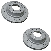 SET-ZXC91135204109-2 Rear, Driver and Passenger Side Brake Disc, Cross-Drilled