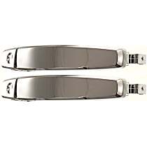 Front, Driver and Passenger Side Chrome Exterior Door Handle, With Key Hole, With Lock Provision