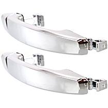 Rear, Driver and Passenger Side Chrome Exterior Door Handle, Without Key Hole