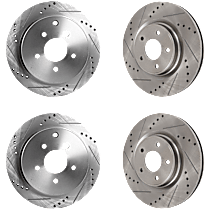 Front and Rear Brake Disc, Cross-drilled and Slotted, 5 Lugs, Platinum, 3.5L 6Cyl