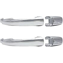 Front, Passenger Side or Rear, Driver and Passenger Side Exterior Door Handles, Chrome, Without Key Hole