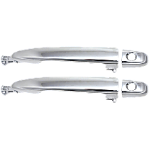 Front, Driver and Passenger Side Exterior Door Handle, Chrome, With Key Hole