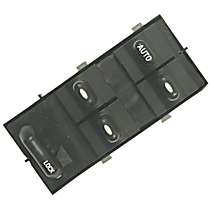 Front, Driver Side Window Switch, 4-Door, Black, Standard OE Replacement
