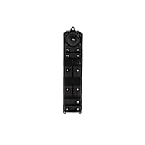 Front, Driver Side Window Switch, 4-Door, With Power Windows, With Power Folding Mirrors, With Power Folding Mirror Switch, Black, Standard Series