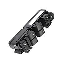 Front, Driver Side Window Switch, With Power Folding Mirrors, Black, Standard OE Replacement