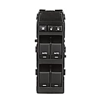 Front, Driver Side Window Switch, With Driver and Passenger Auto Down, Black, Standard Series
