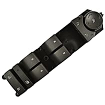 Front, Driver Side Window Switch, without Power Folding Mirrors, Black