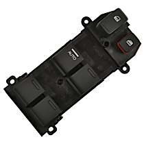 Front, Driver Side Window Switch, Black, 6 Buttons, Standard Intermotor