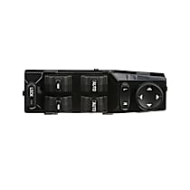Front, Driver Side Window Switch, Black, 7 Buttons, Standard OE Replacement