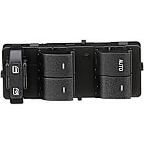 Front, Driver Side Window Switch, Black, Standard OE Replacement