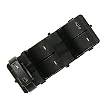 Front, Driver Side Window Switch, Black, Standard OE Replacement