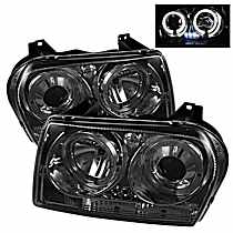 5009203 Driver and Passenger Side Halogen Headlight, With bulb(s), Smoked Lens, Black Interior, Signature Series