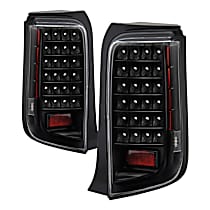 Driver and Passenger Side LED Tail Light, With bulb(s), Clear Lens, Black Interior, Xtune Series